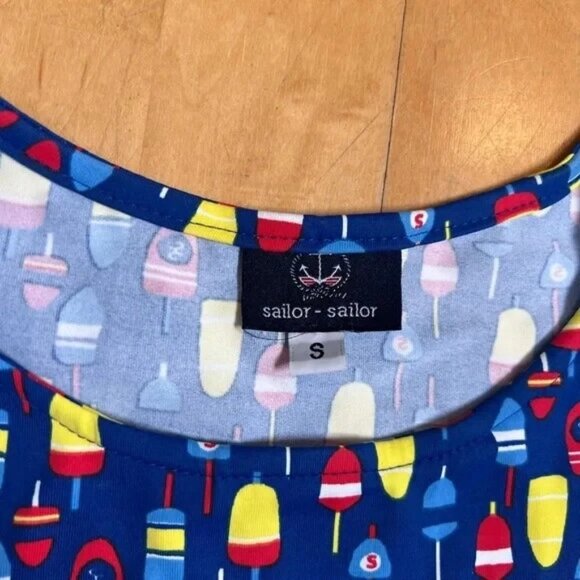EUC Sailor-Sailor Colorful SPF Mini A-Line Sundress with Nautical Pattern Small - Picture 5 of 7